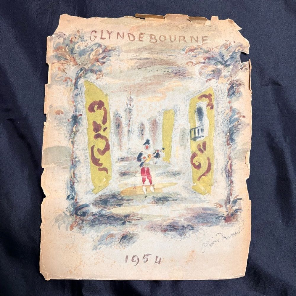 1954 Glyndebourne Festival Opera Program Cover Oliver Messel VTG